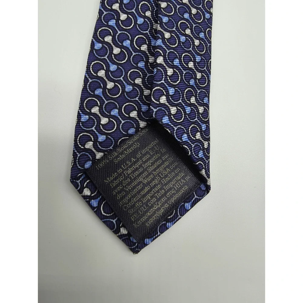 Brooks Brothers Geometric Blue Gray Tie 57.5